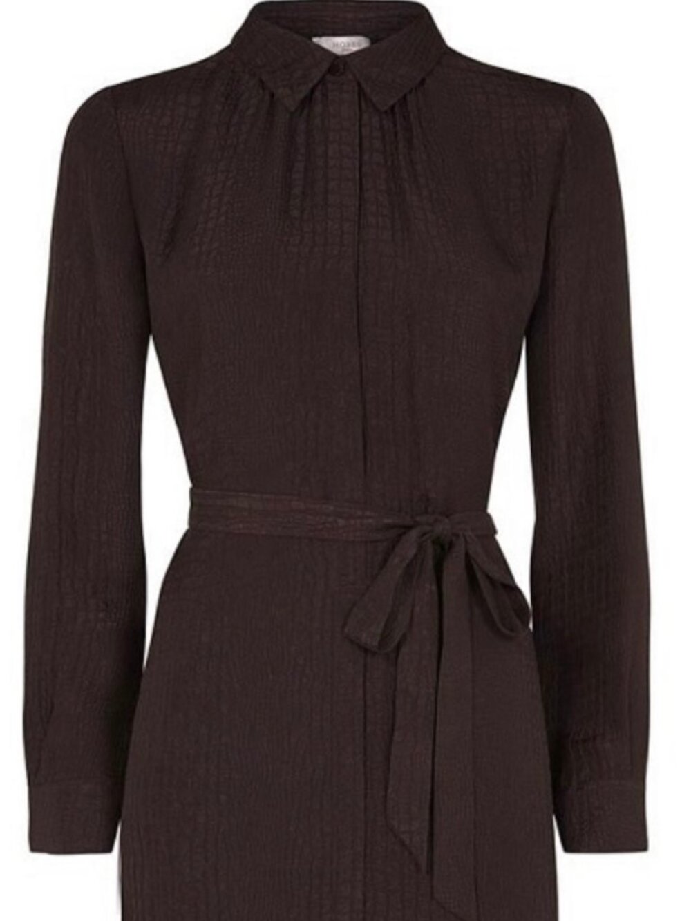 Hobbs Animal Silk Shirt Dress Kate Middleton ASO Brown Jacquard US 4